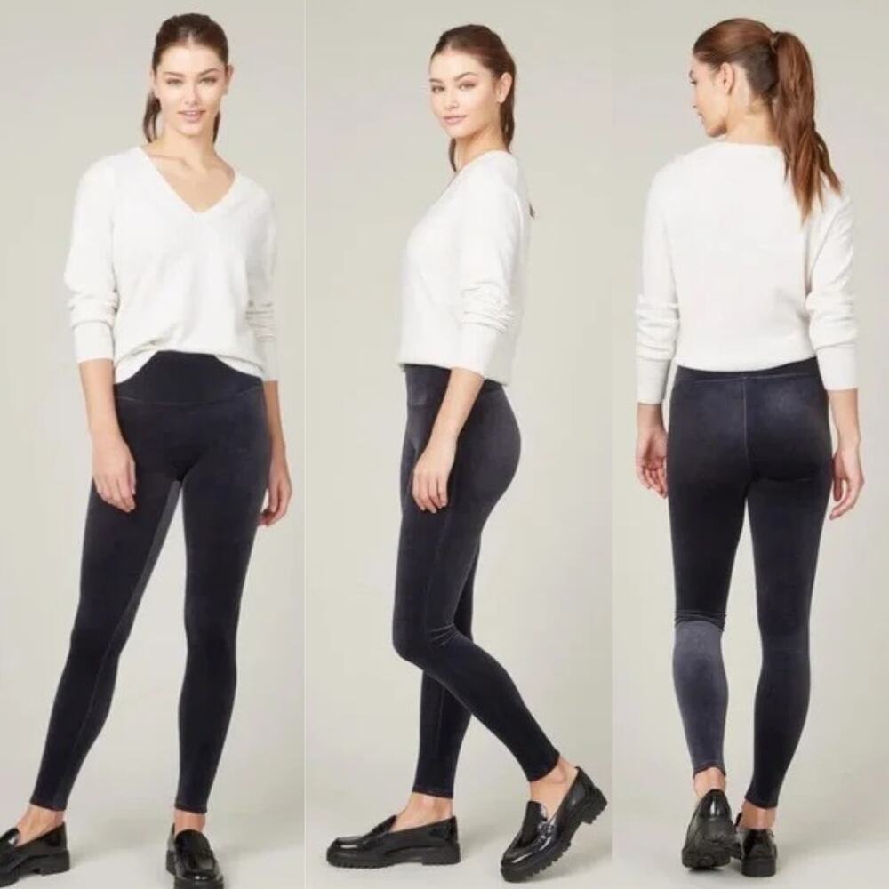 NWT SPANX Velvet Leggings Sz XS Classic Navy